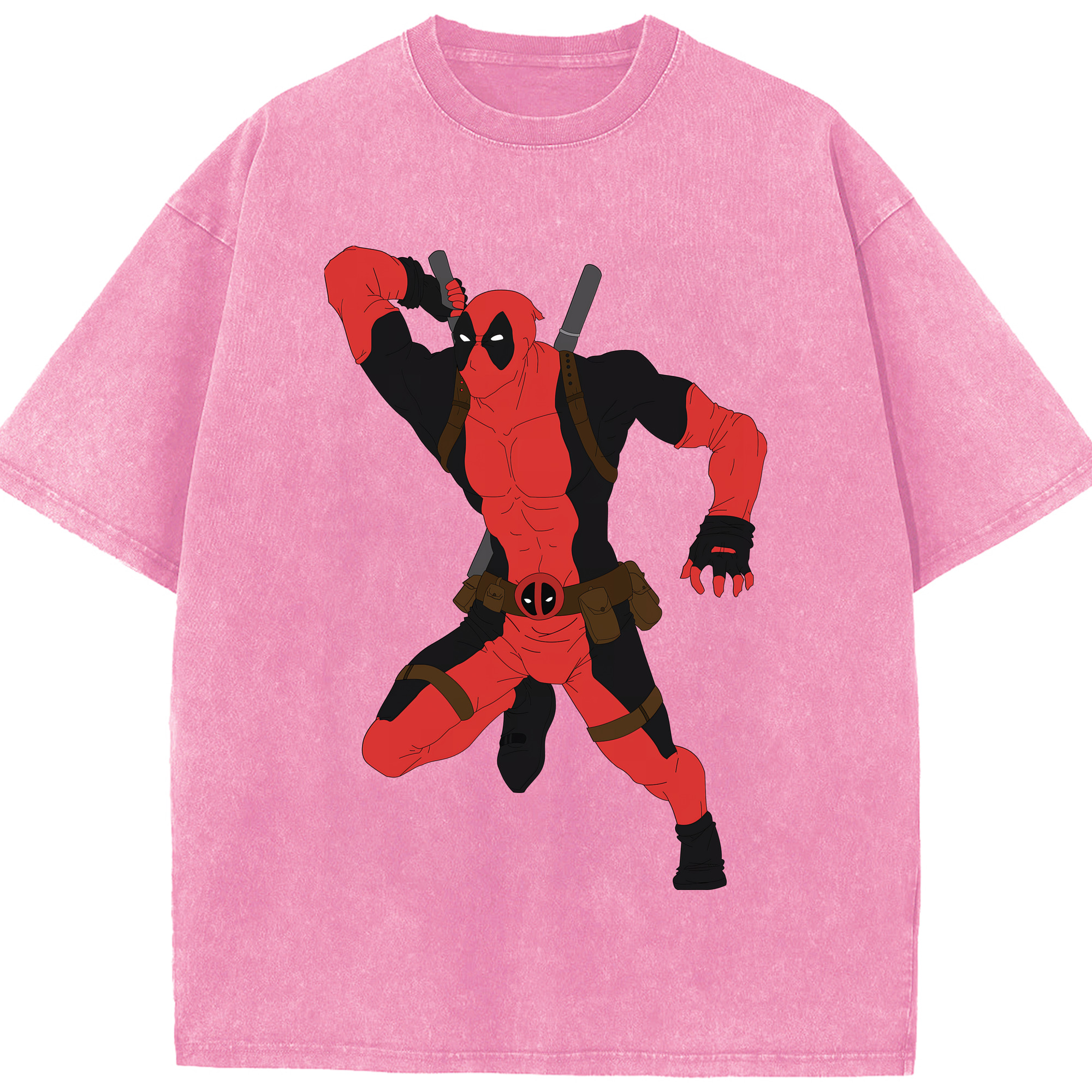 （画像用） Deadpool デッドプール 綿100% ヴィンテージ風 半袖Tシャツ（フロントプリント）